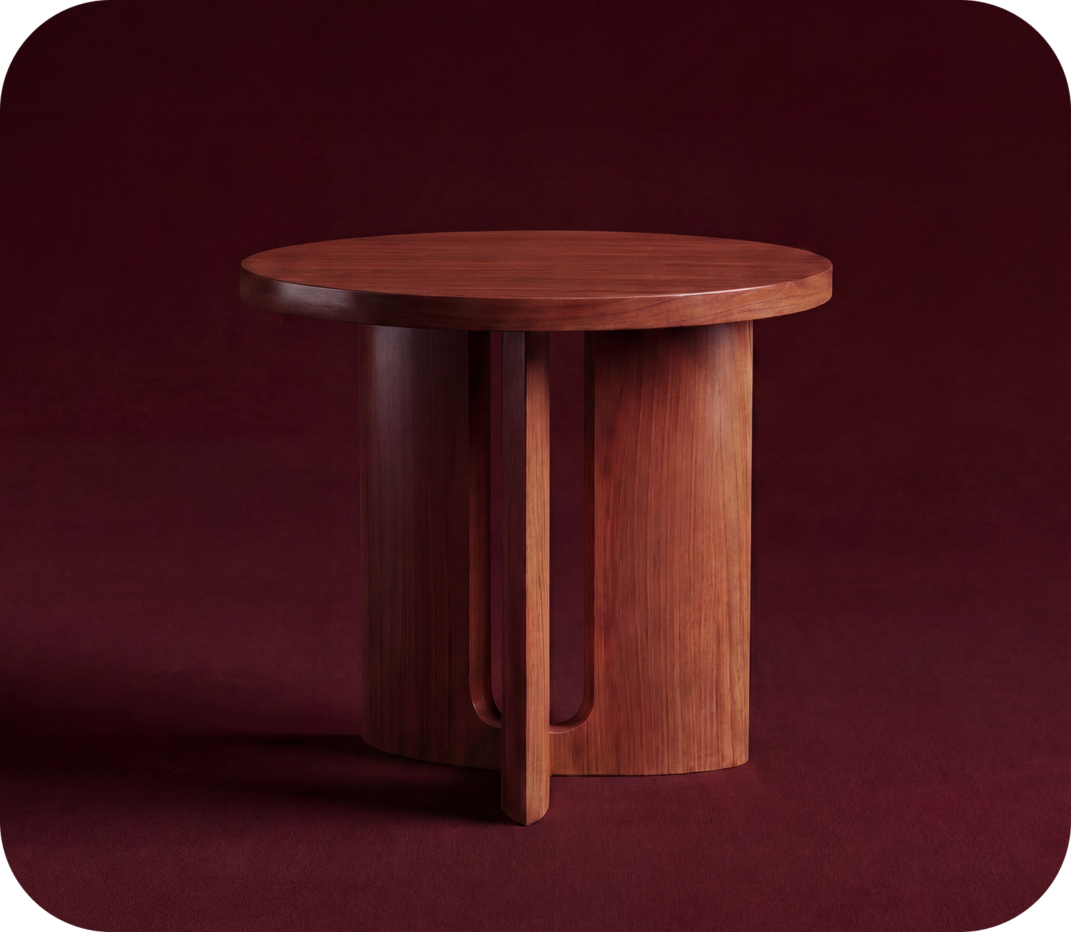 The Circle — a round wood coffee table